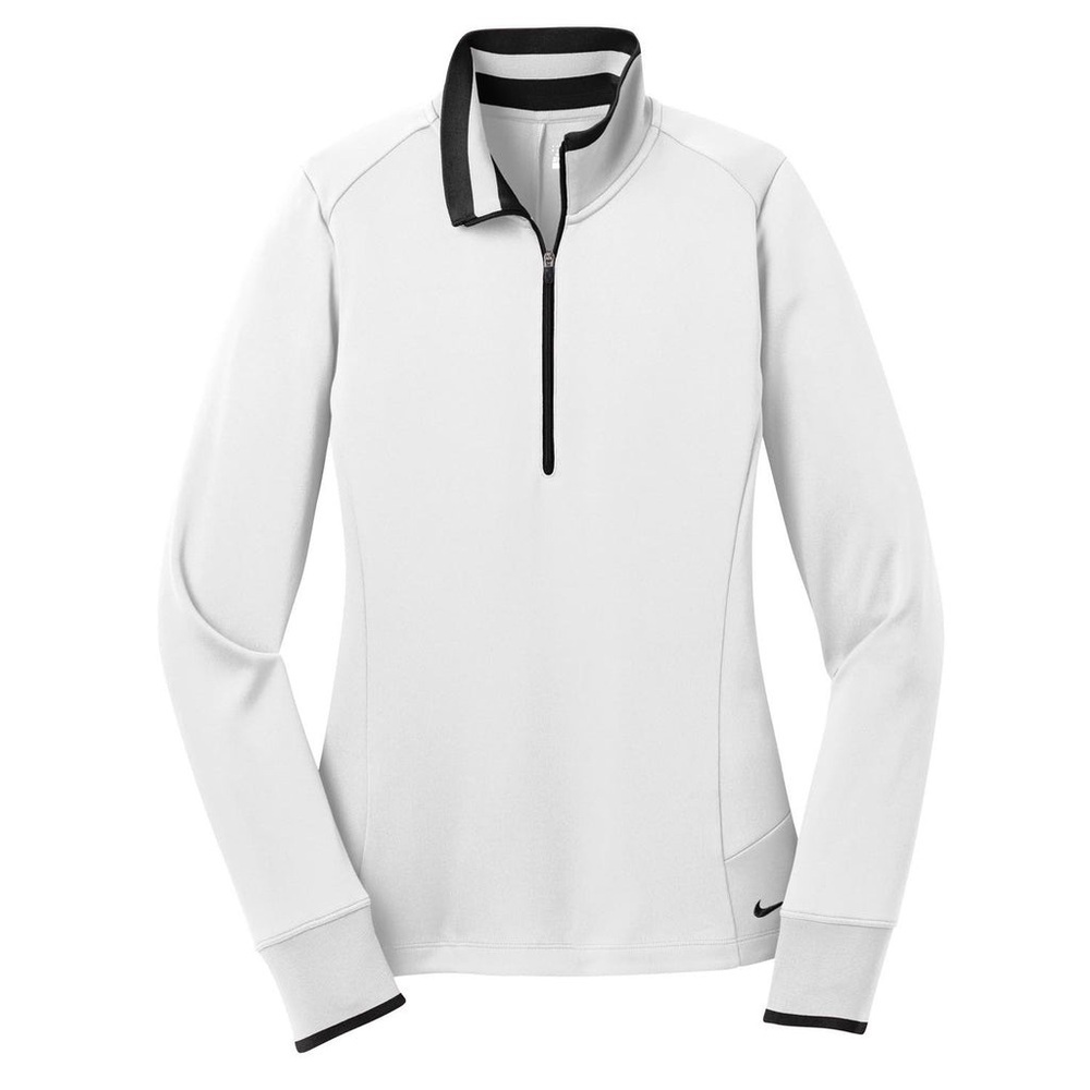 Nike Women's White Dri-FIT Long Sleeve Quarter Zip Shirt Pullover Avery Brewing - Picture 6 of 7